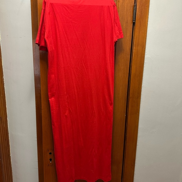 MSGM XL RED SHIRT DRESS WITH SPLIT - Picture 2 of 4